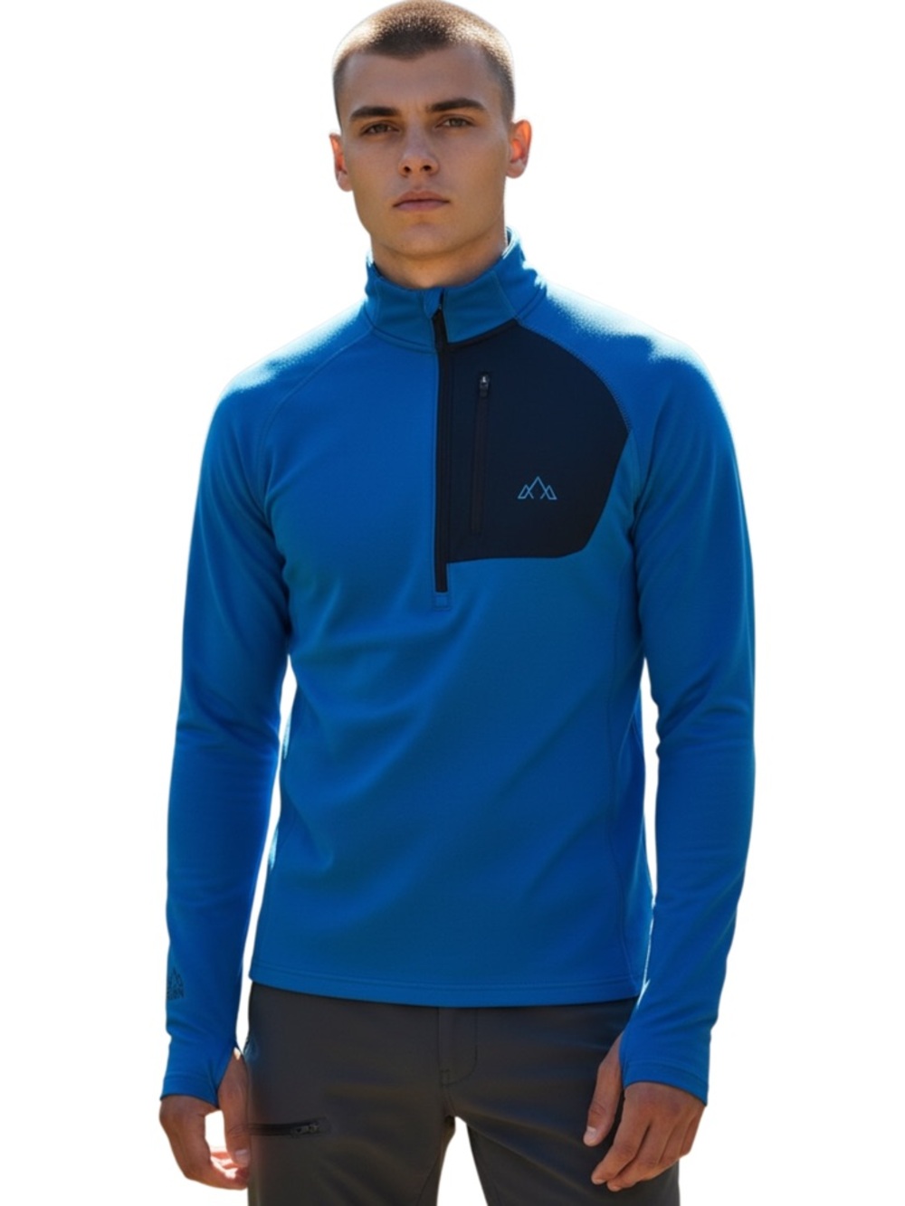 FJERN Bresprekk Cobalt/Navy Half Zip Grid Fleece Shirt (M)